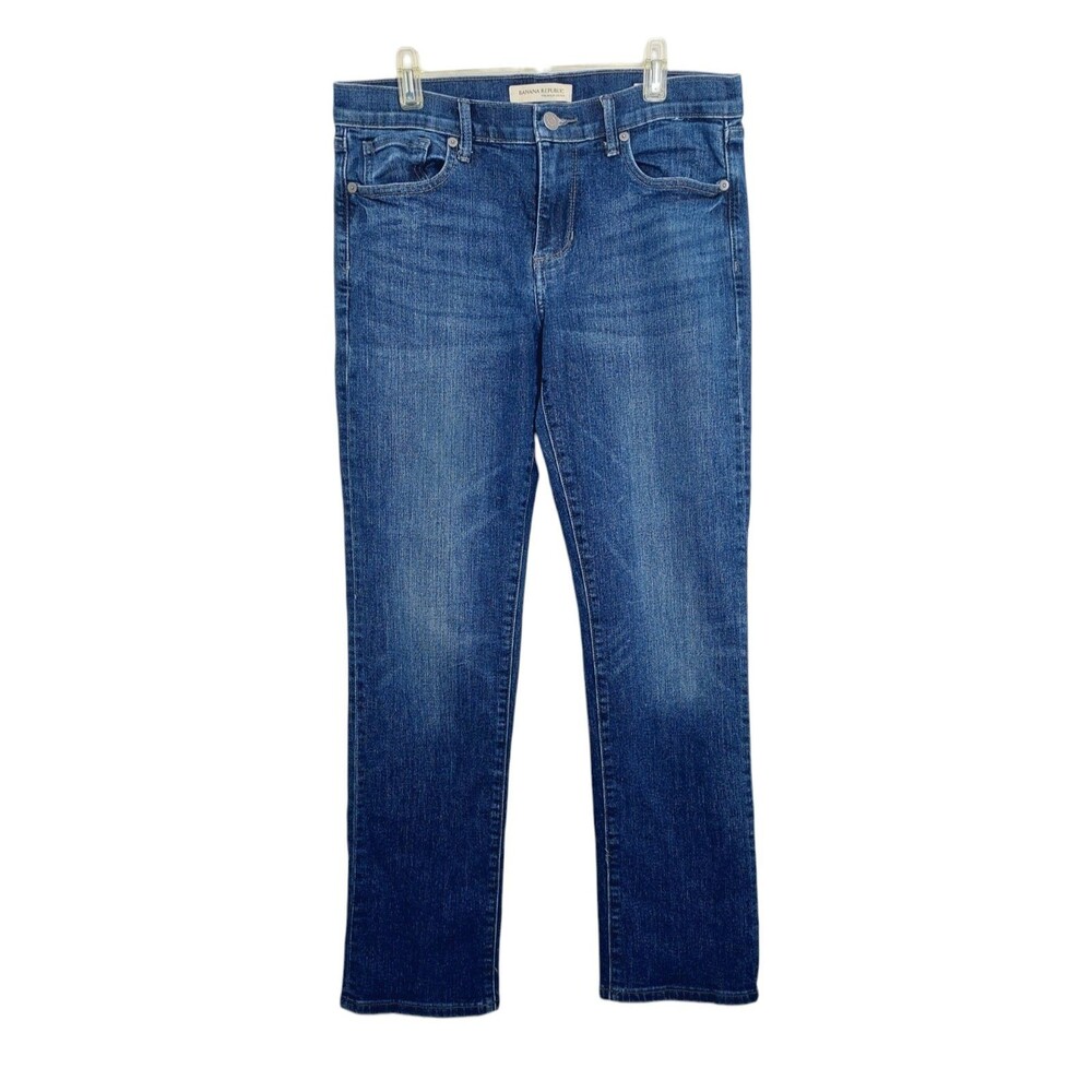Banana Republic Women's Size 28 Jeans Straight Leg Blue Mid-Rise 9"